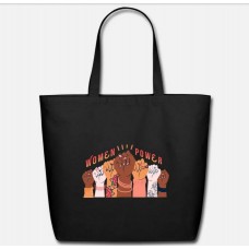 Women Power Quote Black Eco-Friendly Tote Bag